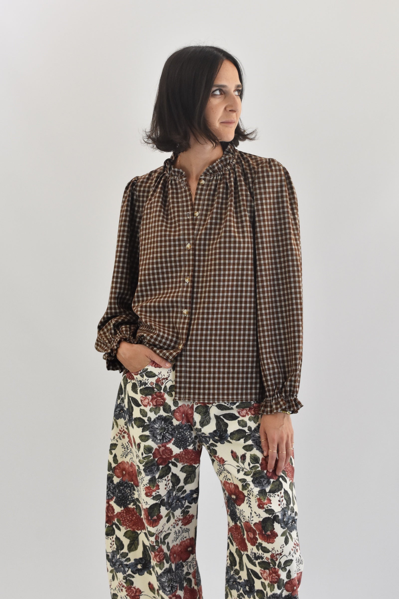 Camicia check con frappe