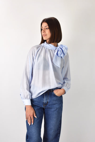 Camicia fiocco gessata