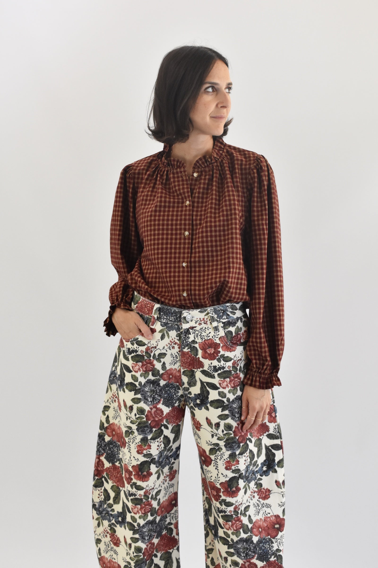 Camicia check con frappe