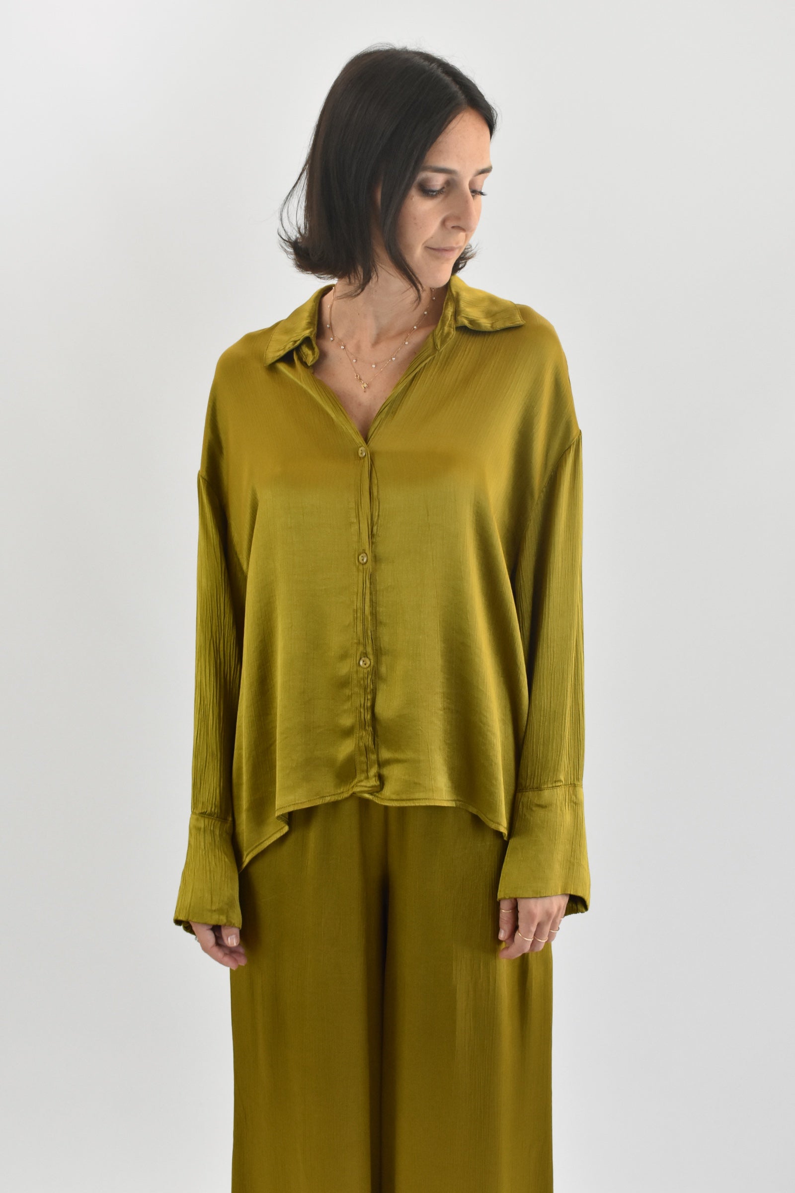 Camicia raso increspato