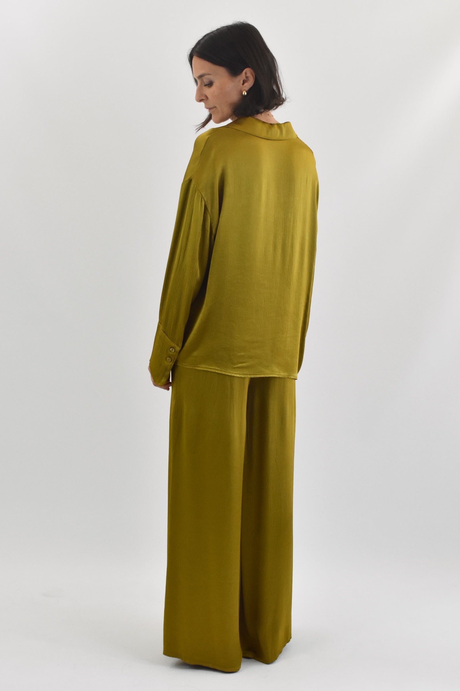 Pantalone raso increspato