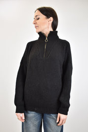 Maglia modello quarter zip, brand HaveOne, modello MHO-P415, colore nero