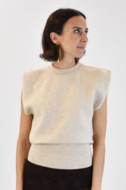 Gilet in maglia con spallina
