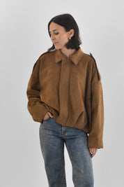 Giubbino suede arricciato