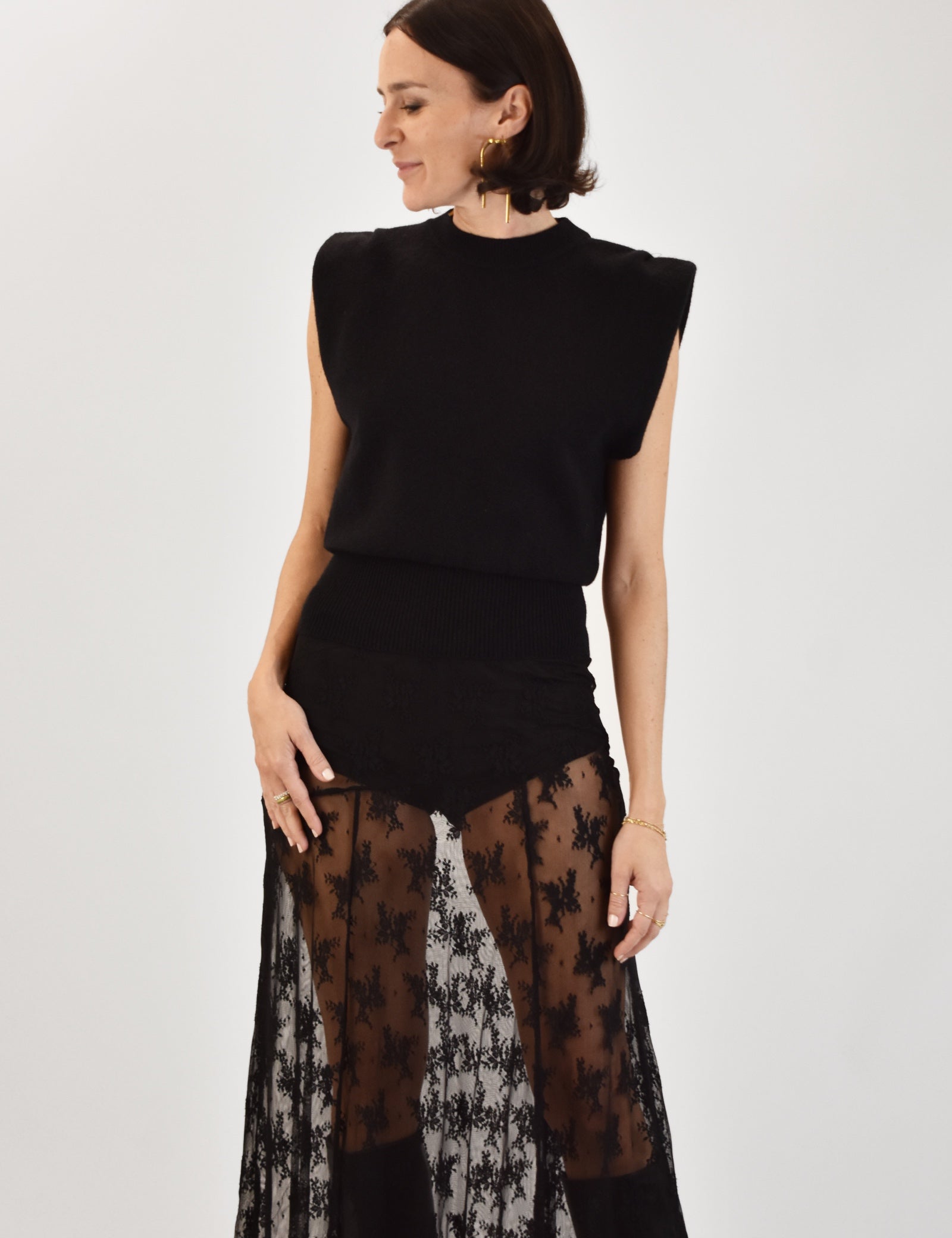 Gilet in maglia con spallina