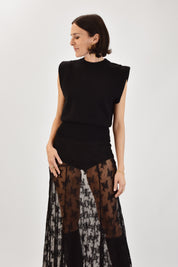 Gilet in maglia con spallina