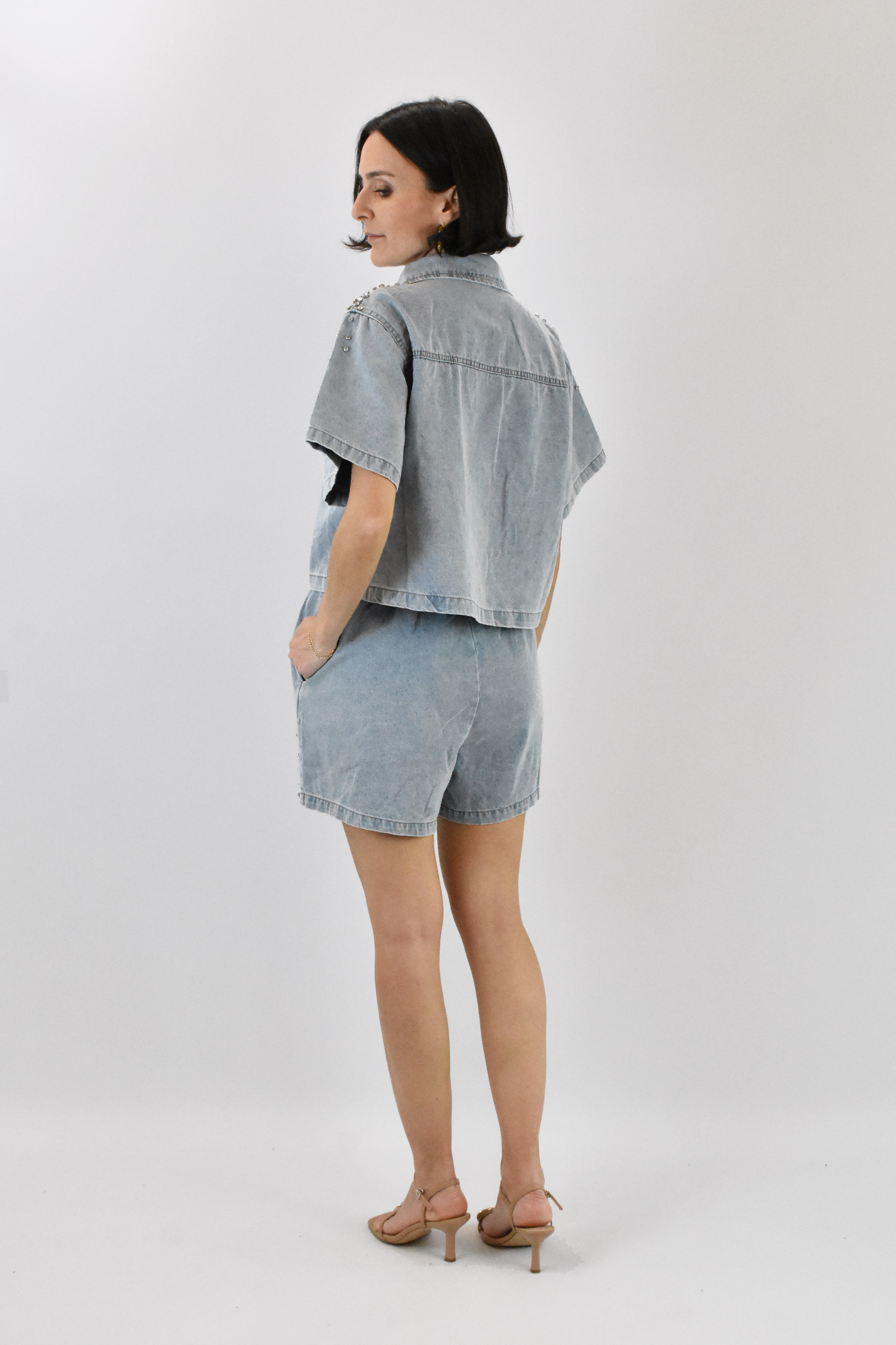 Set denim strass