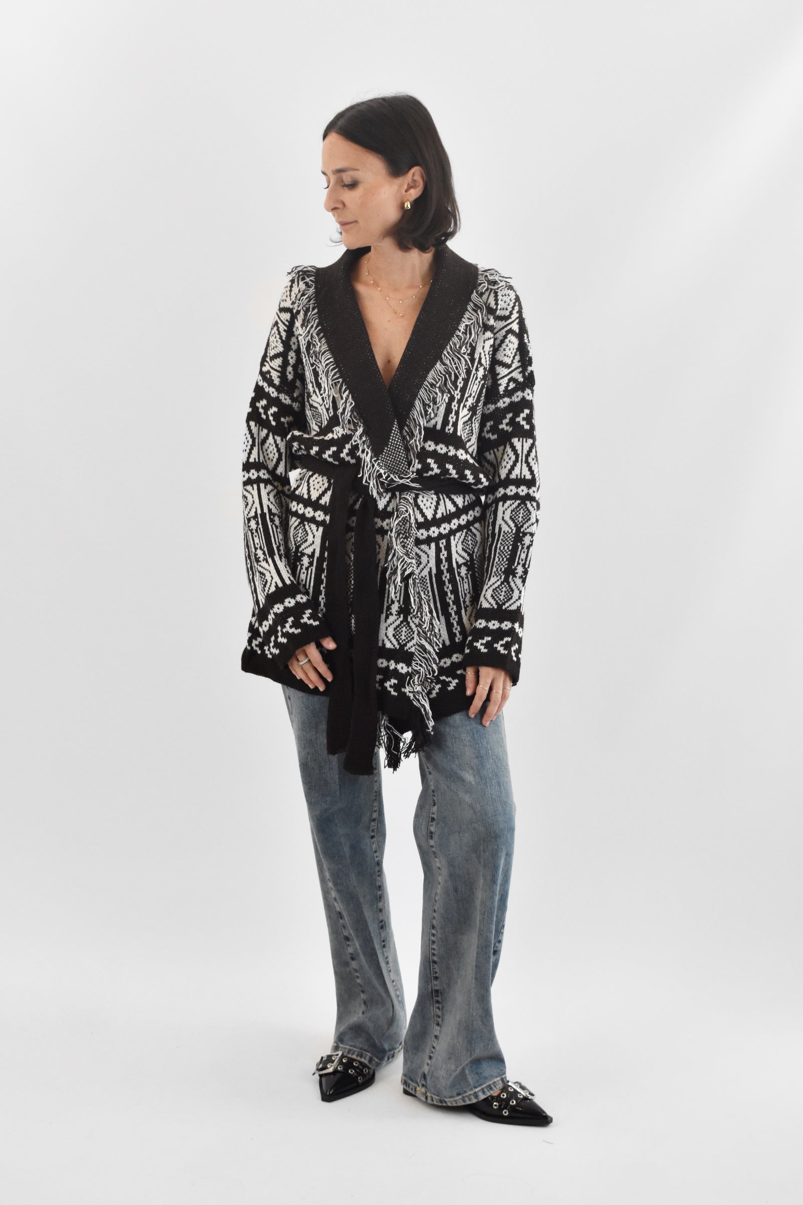Cardigan fantasia jaquard