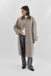 Trench collo velluto
