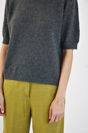 Maglia mezza manica paillettes