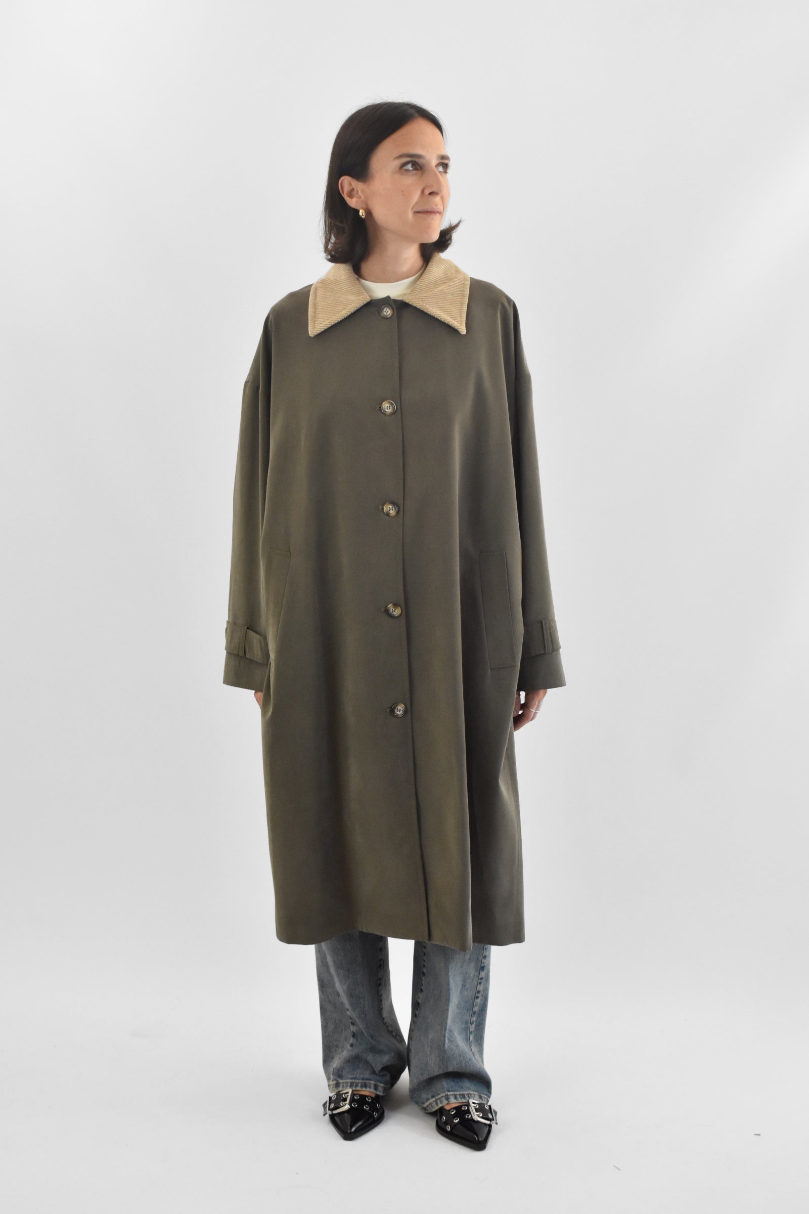 Trench collo velluto