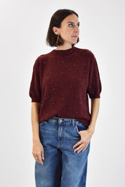 Maglia mezza manica paillettes