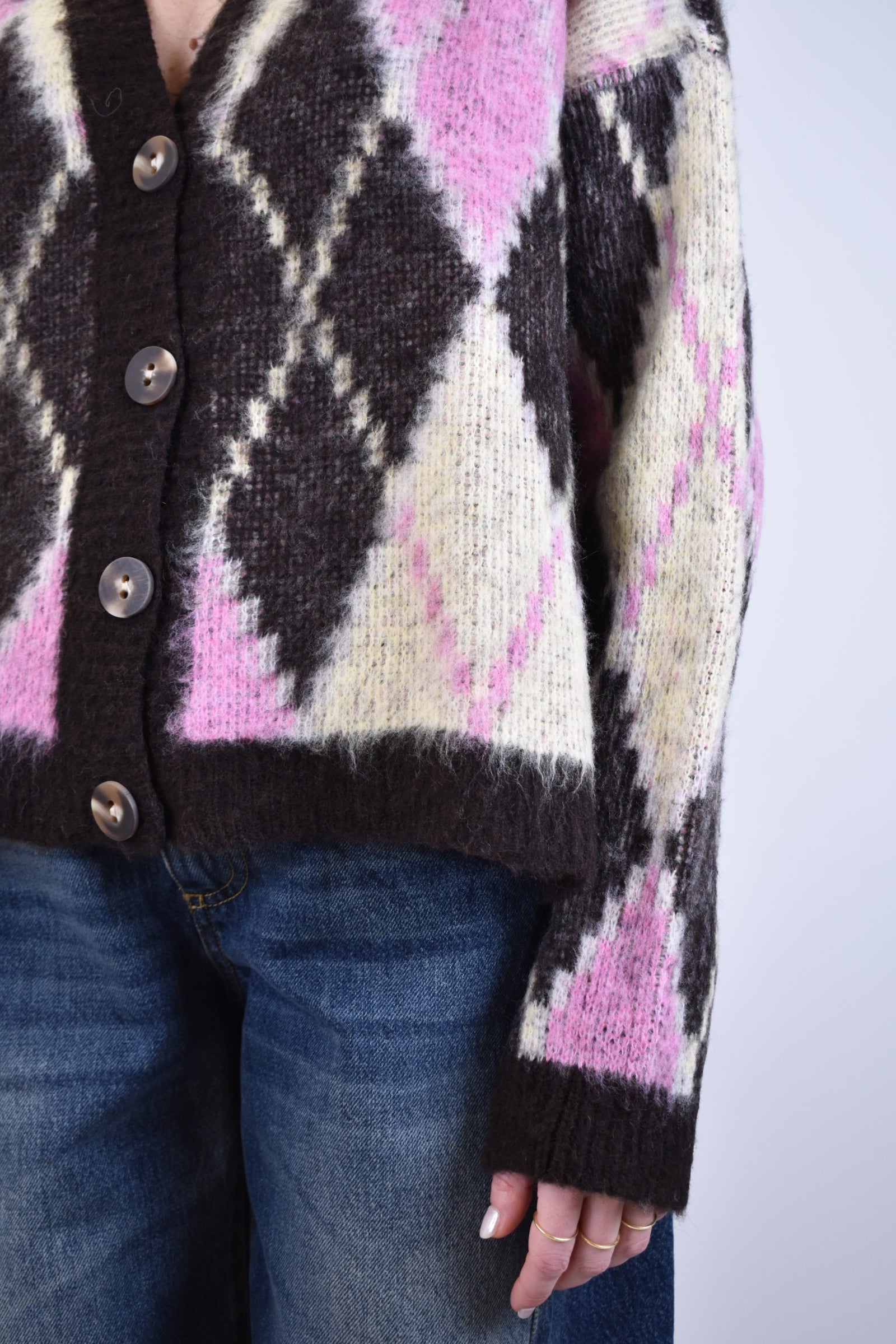 Cardigan rombi jaquard