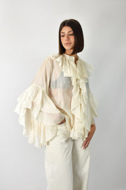 Camicia mussola rouches