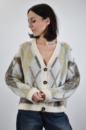 Cardigan rombi jaquard