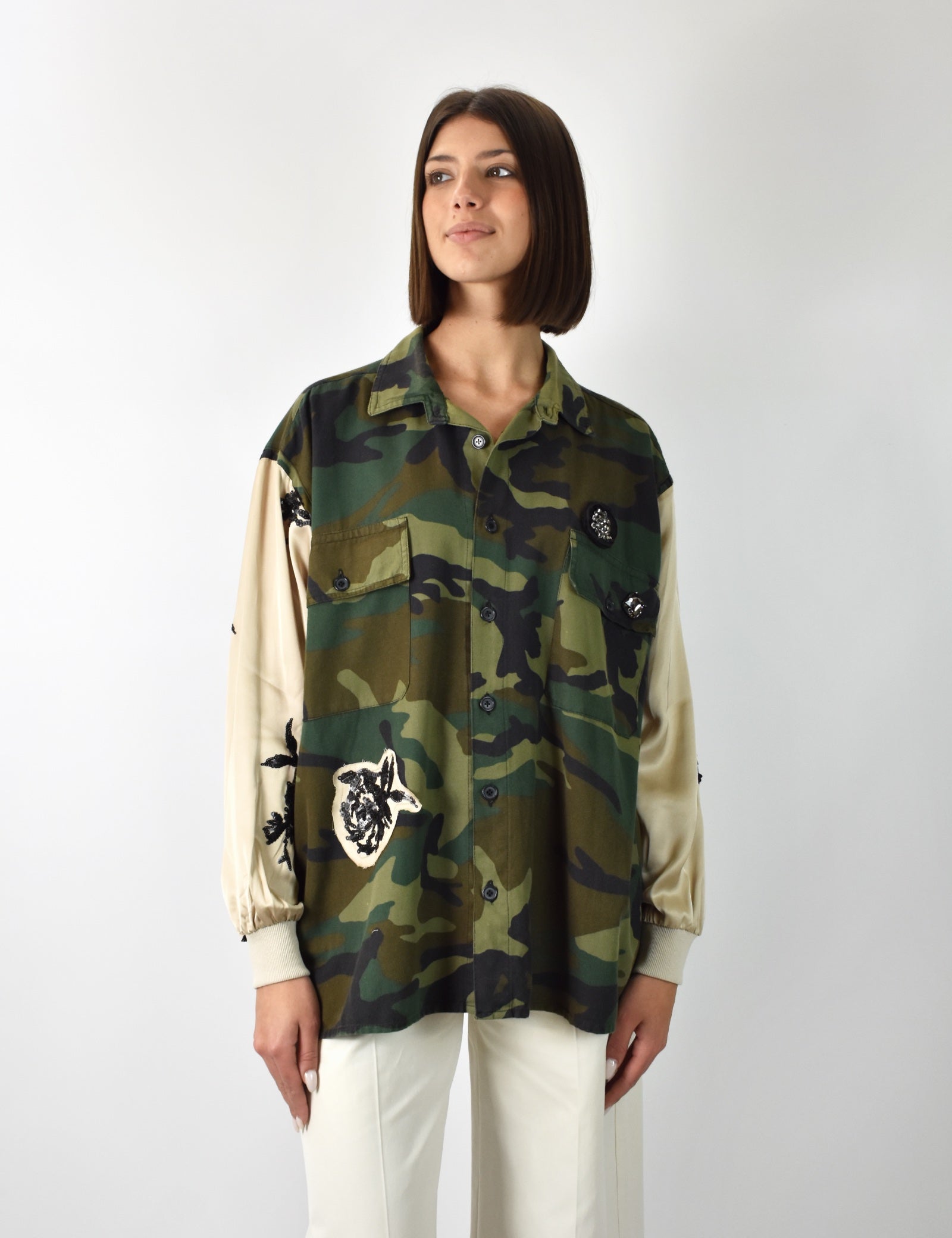 Sahariana camouflage paillette