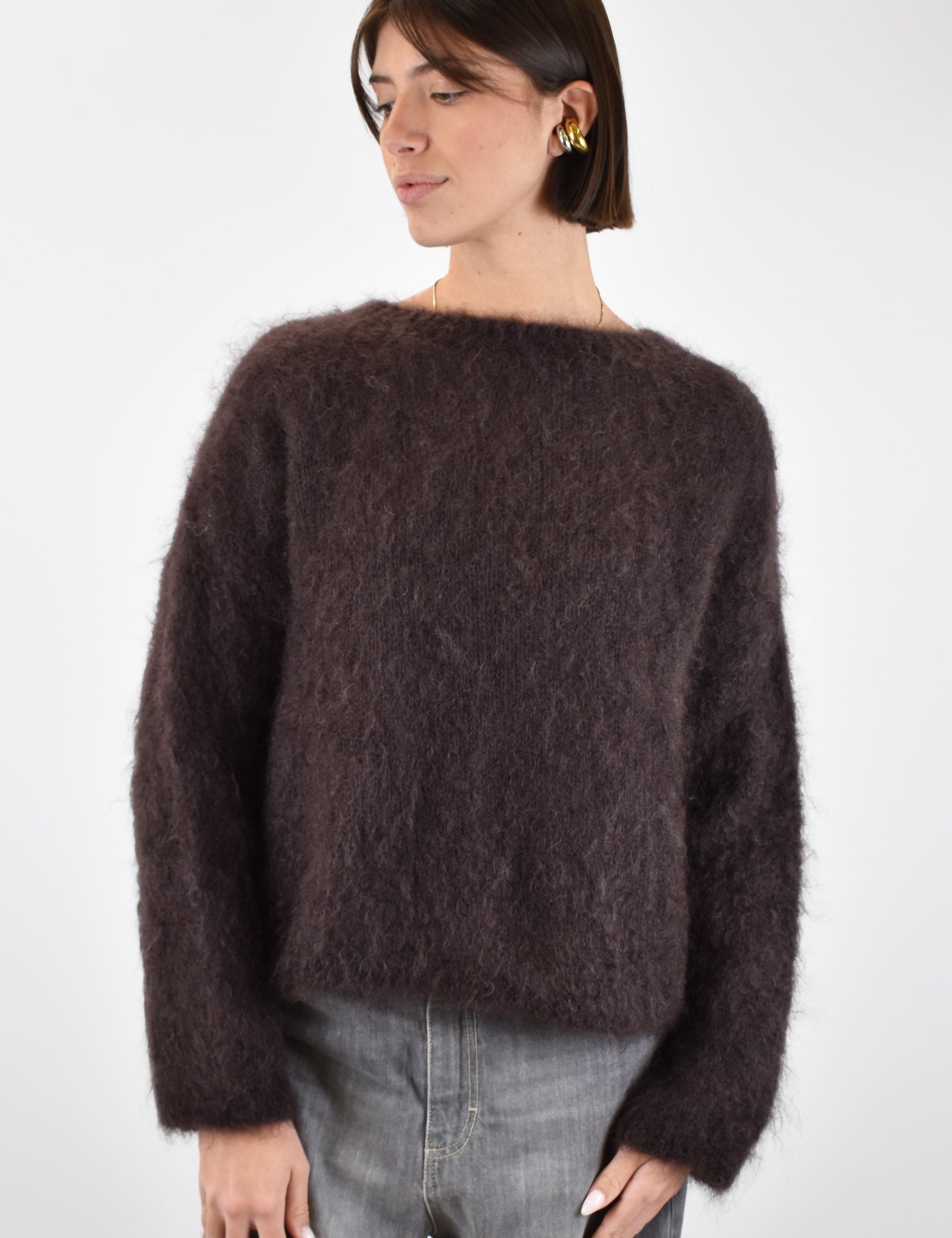 Maglia girocollo 80% mohair