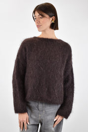 Maglia girocollo 80% mohair