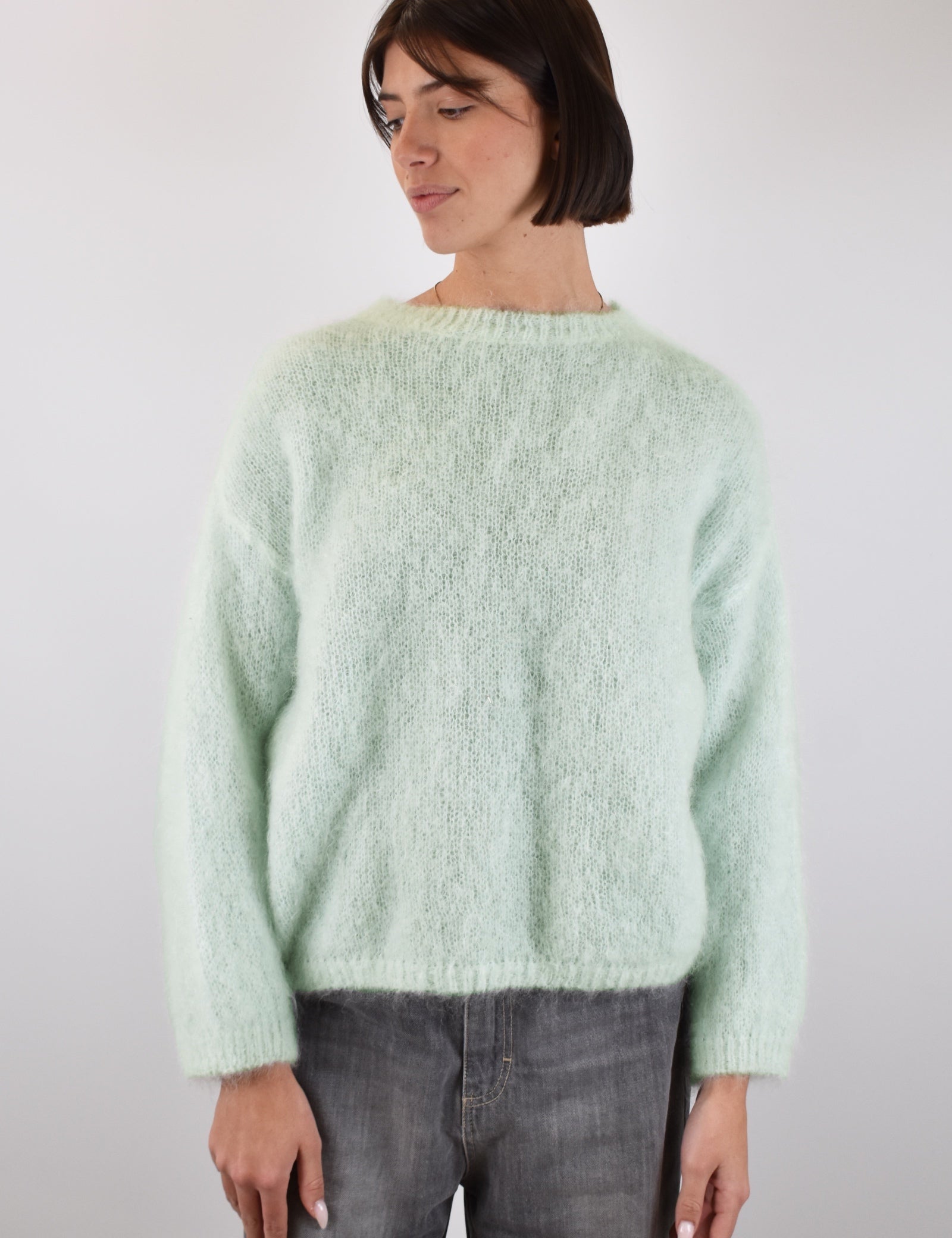 Maglia girocollo 80% mohair