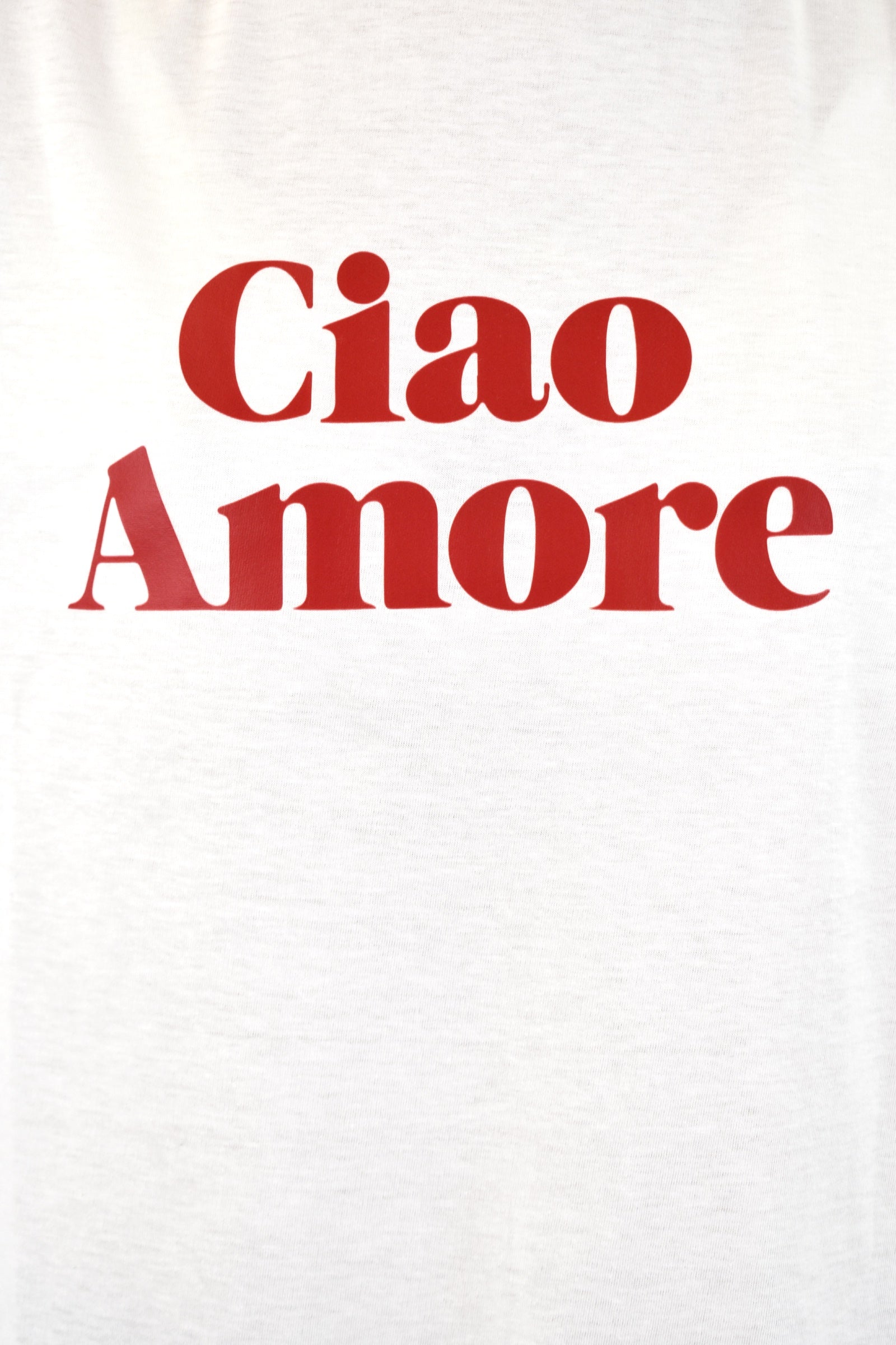 T-shirt da donna dal fit oversize con stampa "Ciao Amore", casual chic, brand Susy Mix, articolo tsh09