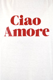 T-shirt da donna dal fit oversize con stampa "Ciao Amore", casual chic, brand Susy Mix, articolo tsh09