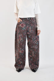 Pantalone balloon print ricamo