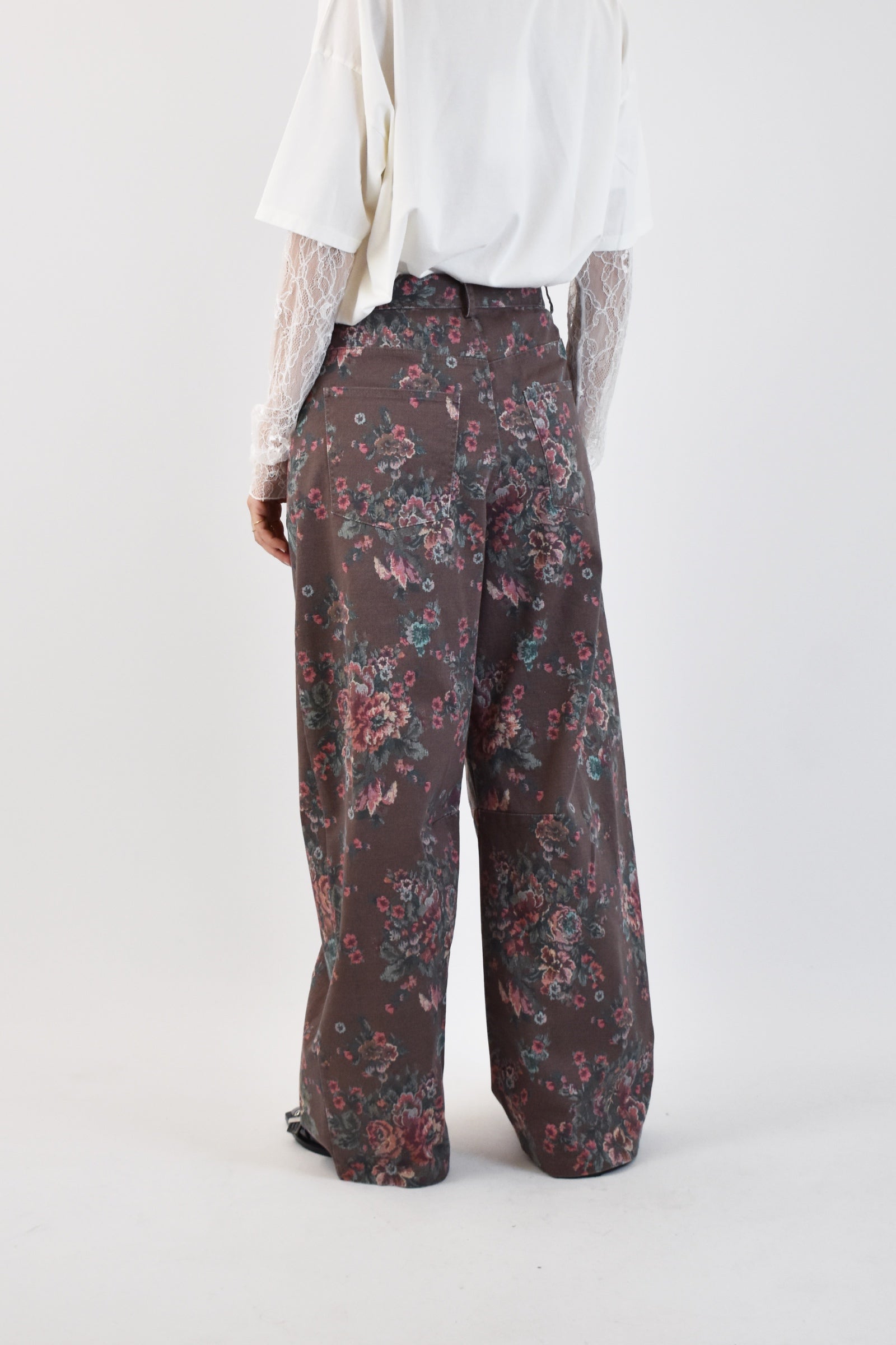 Pantalone balloon print ricamo