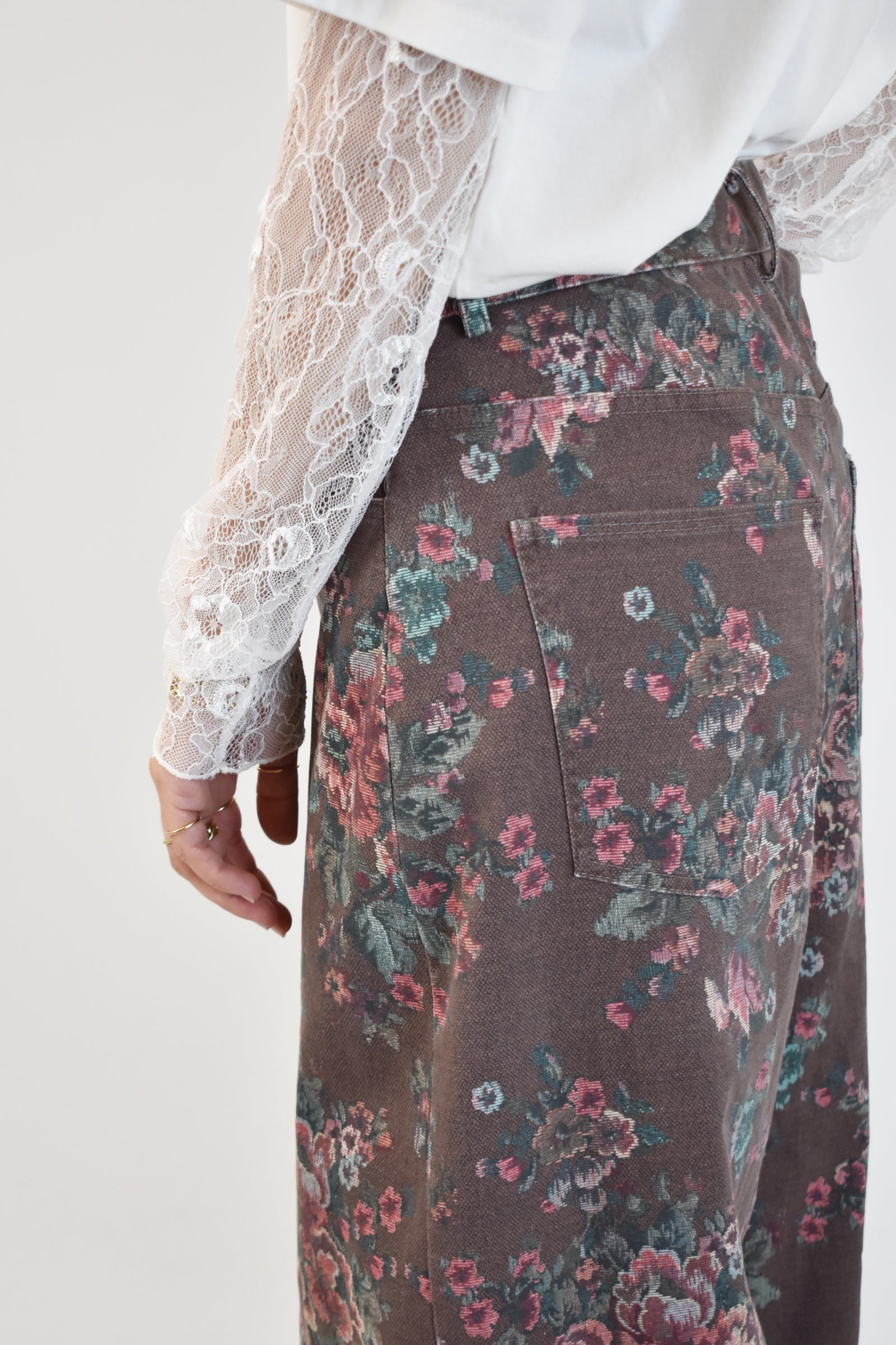 Pantalone balloon print ricamo