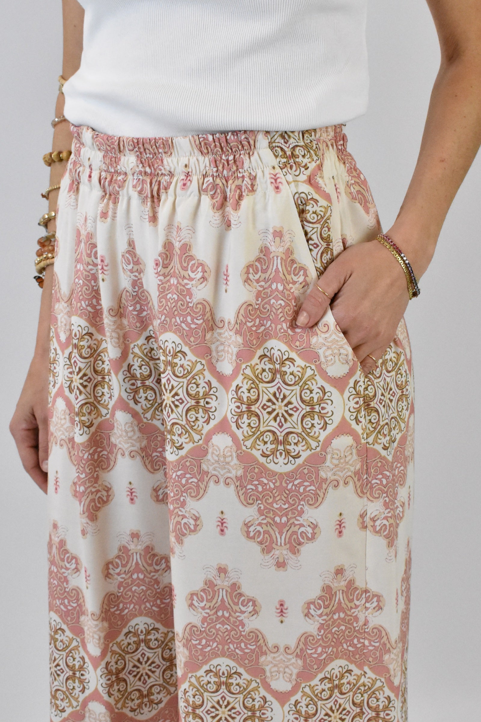 Pantalone largo fantasia