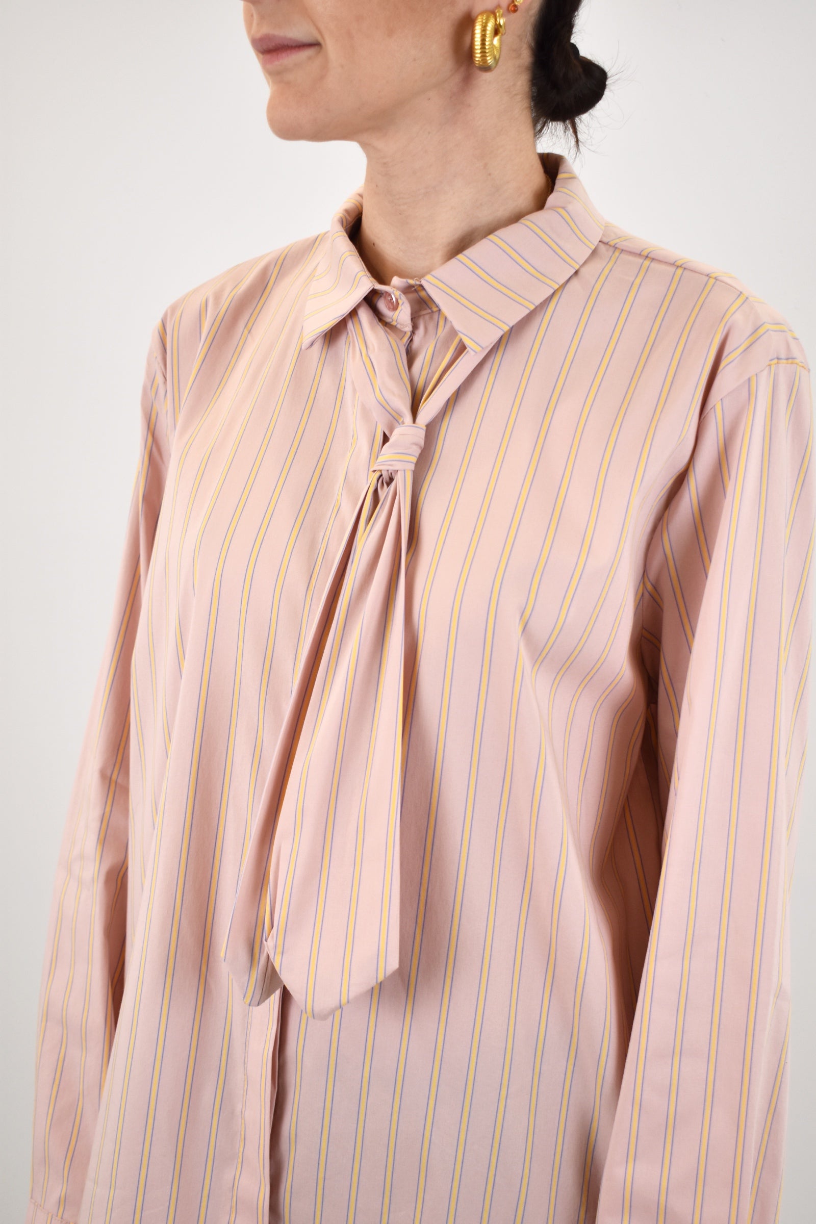 Camicia gessata con cravatta
