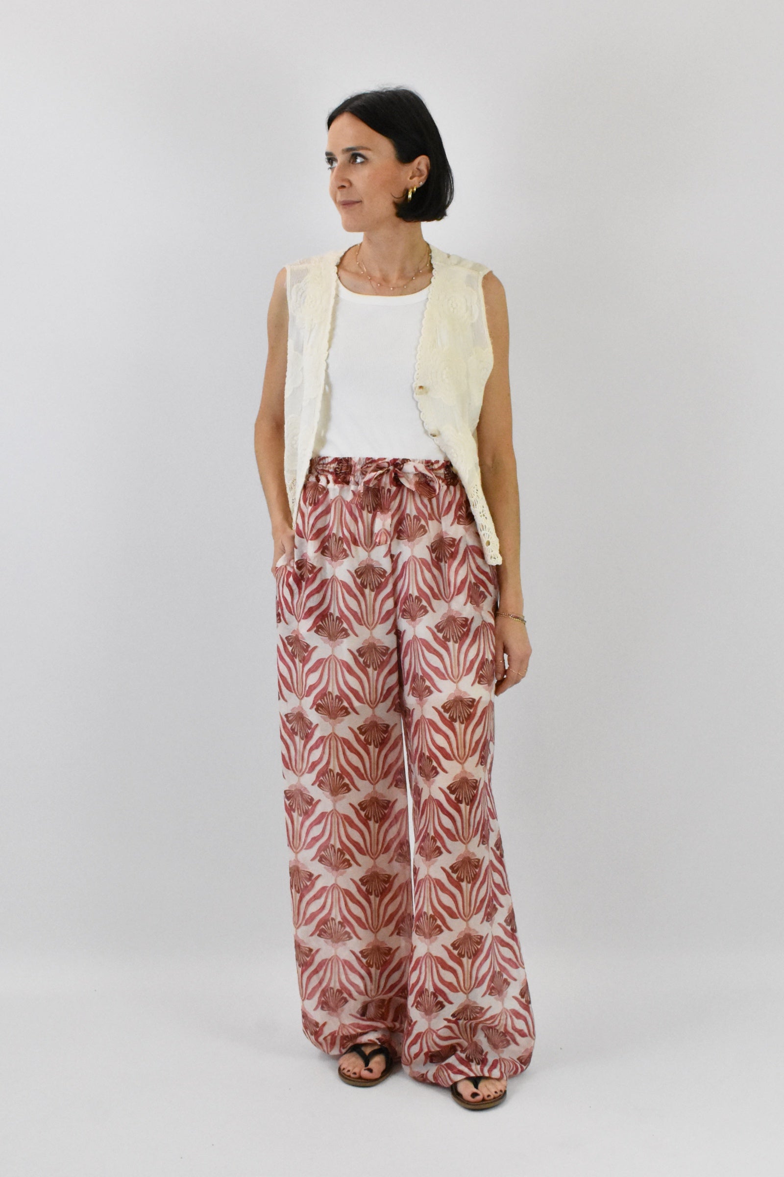 Pantalone largo fantasia