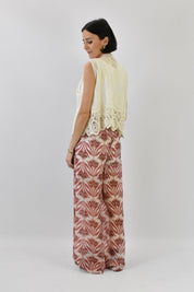 Pantalone largo fantasia