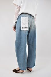 Jeans donna modello BARBARA di HaveOne, modello balloon colore denim chiaro, PFA-Q078