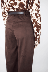 Pantalone largo suede