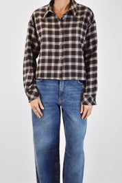 Camicia a quadri crop
