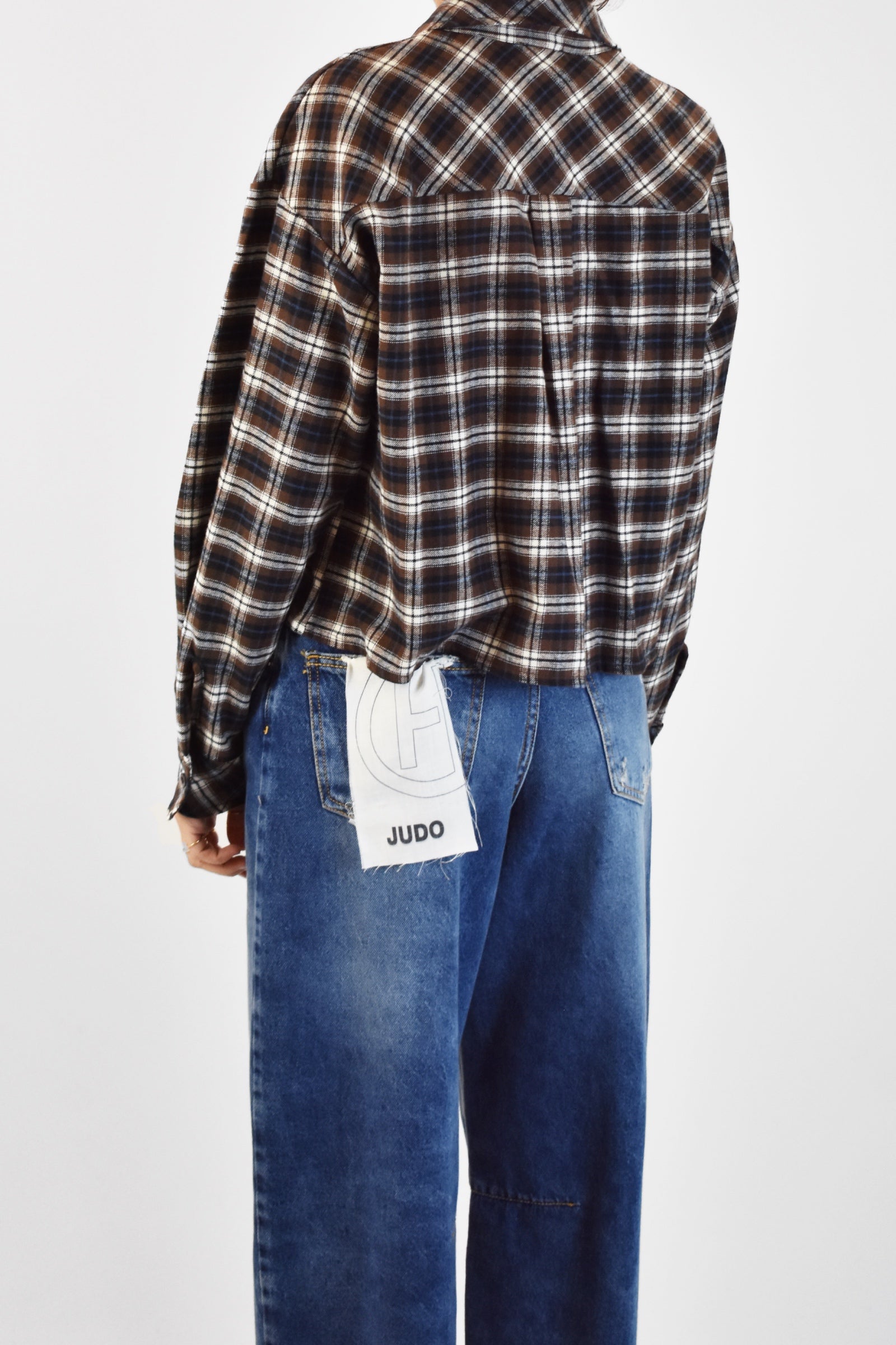 Camicia a quadri crop
