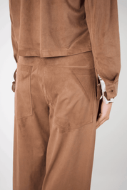 Pantalone suede maxi tasca