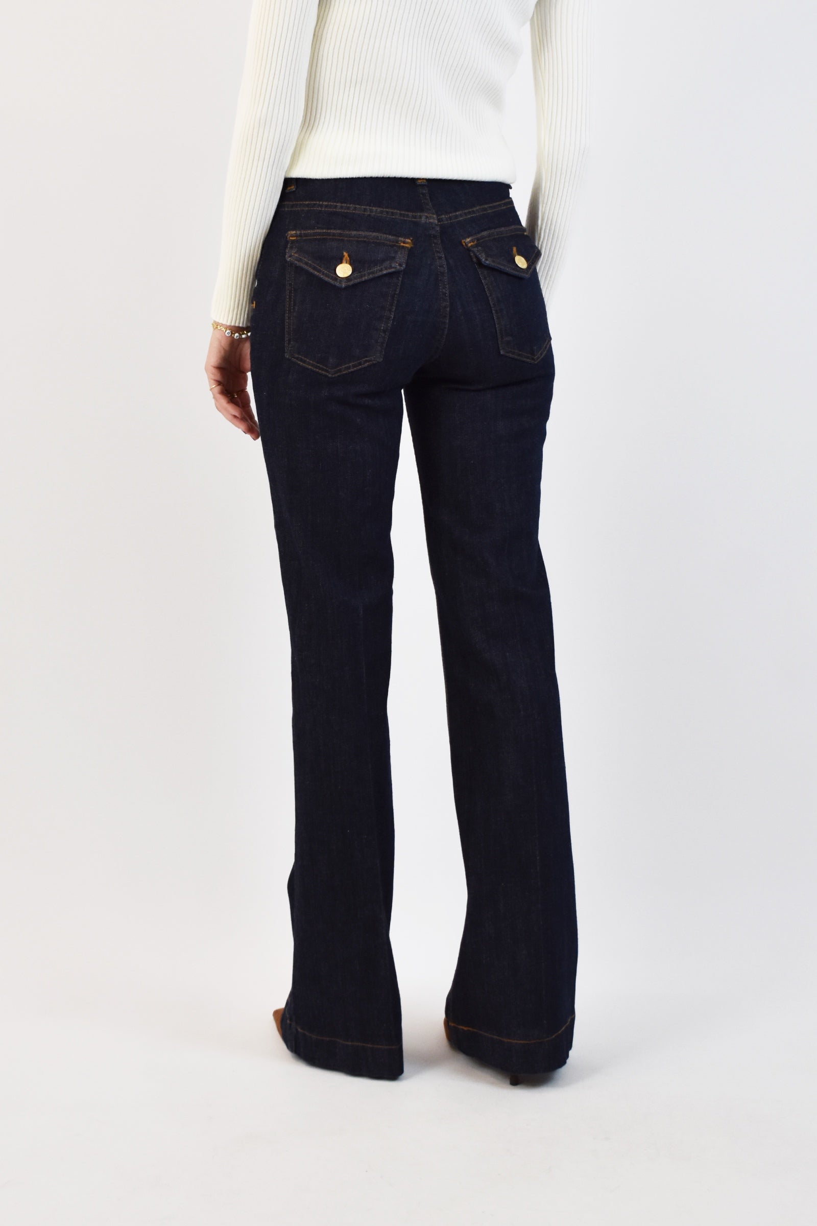 Jeans bottone gioiello