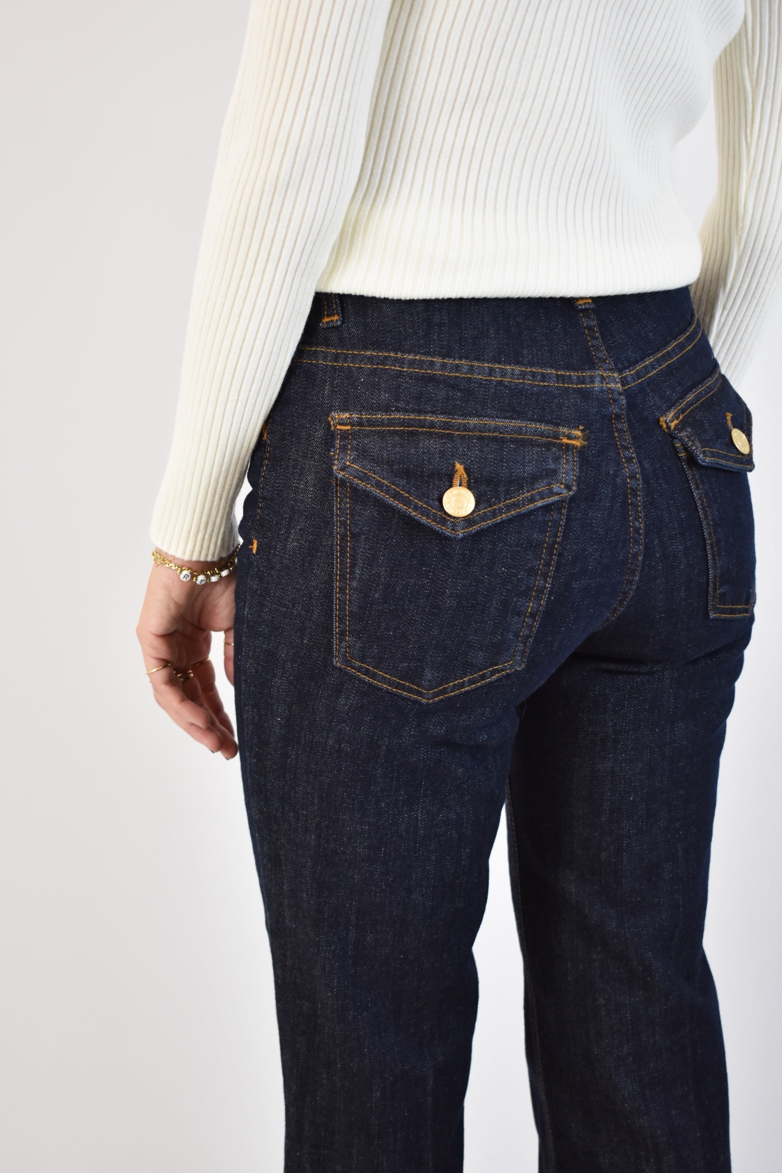 Jeans bottone gioiello