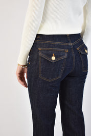 Jeans bottone gioiello