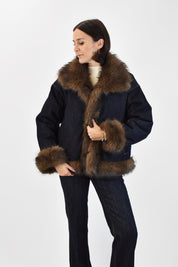 Ecopelliccia denim reversibile