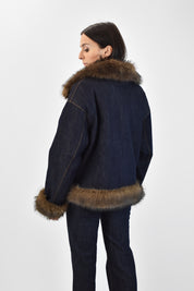 Ecopelliccia denim reversibile