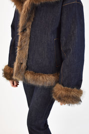 Ecopelliccia denim reversibile