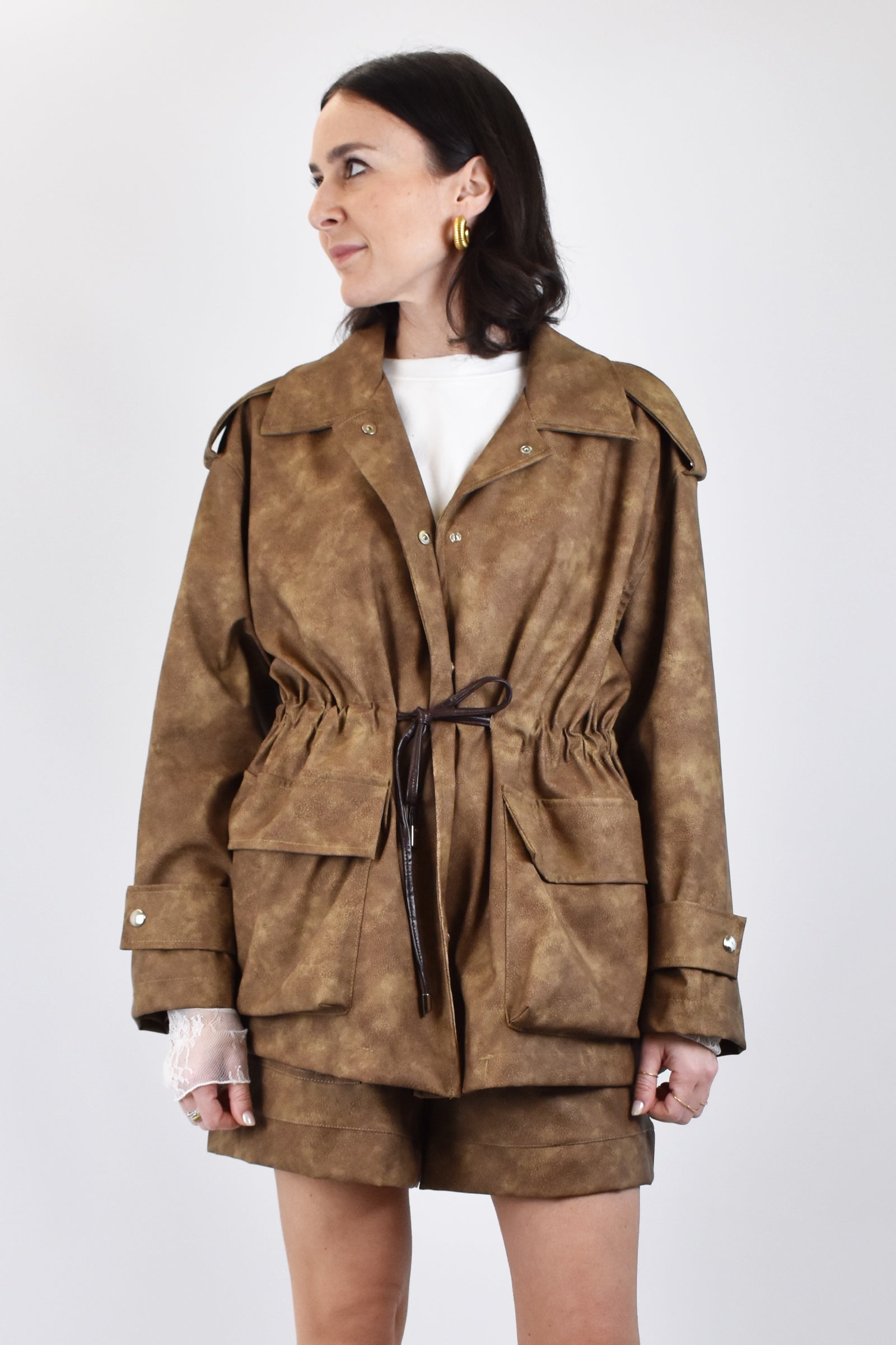 Giacca sahariana ecopelle