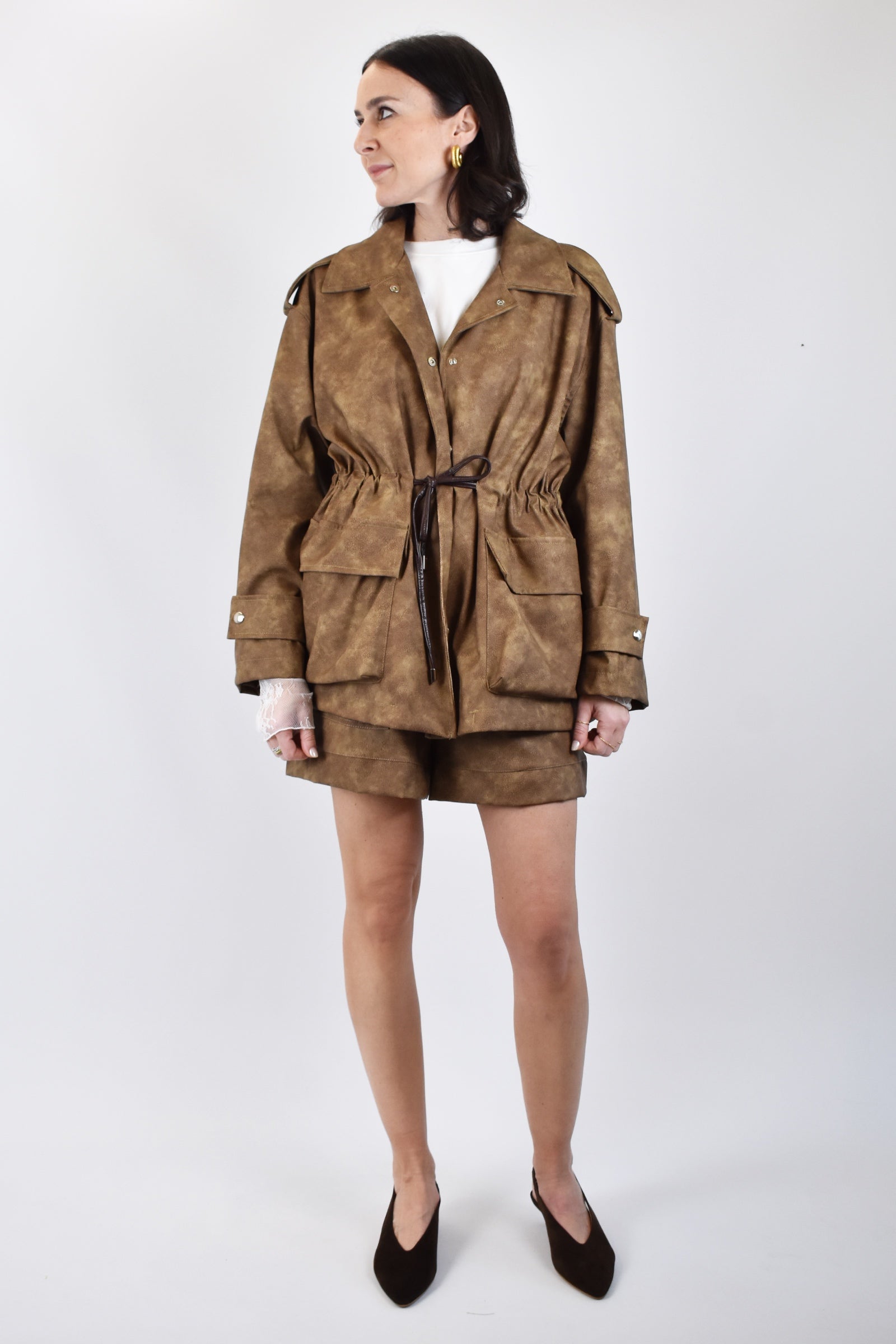 Giacca sahariana ecopelle