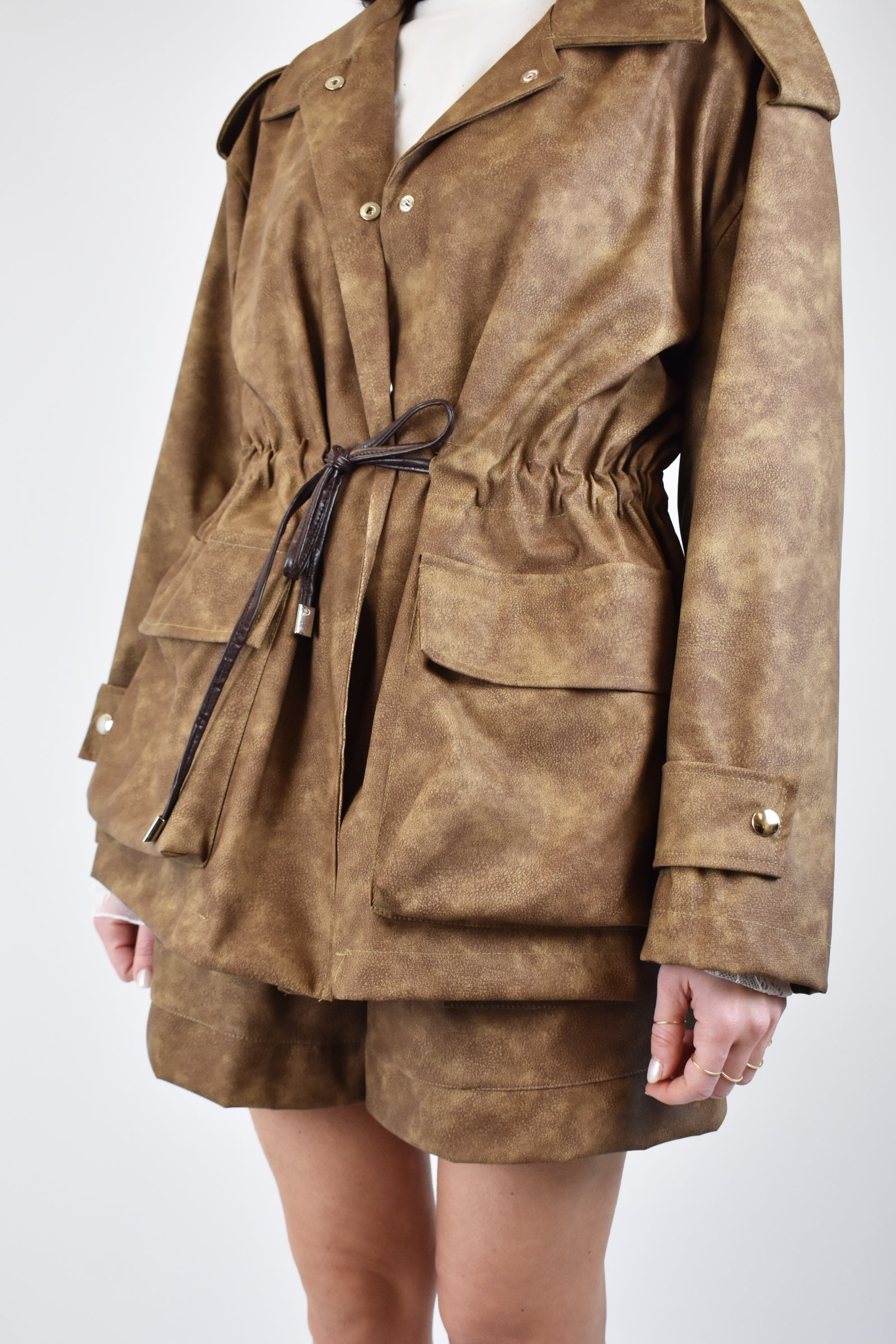 Giacca sahariana ecopelle