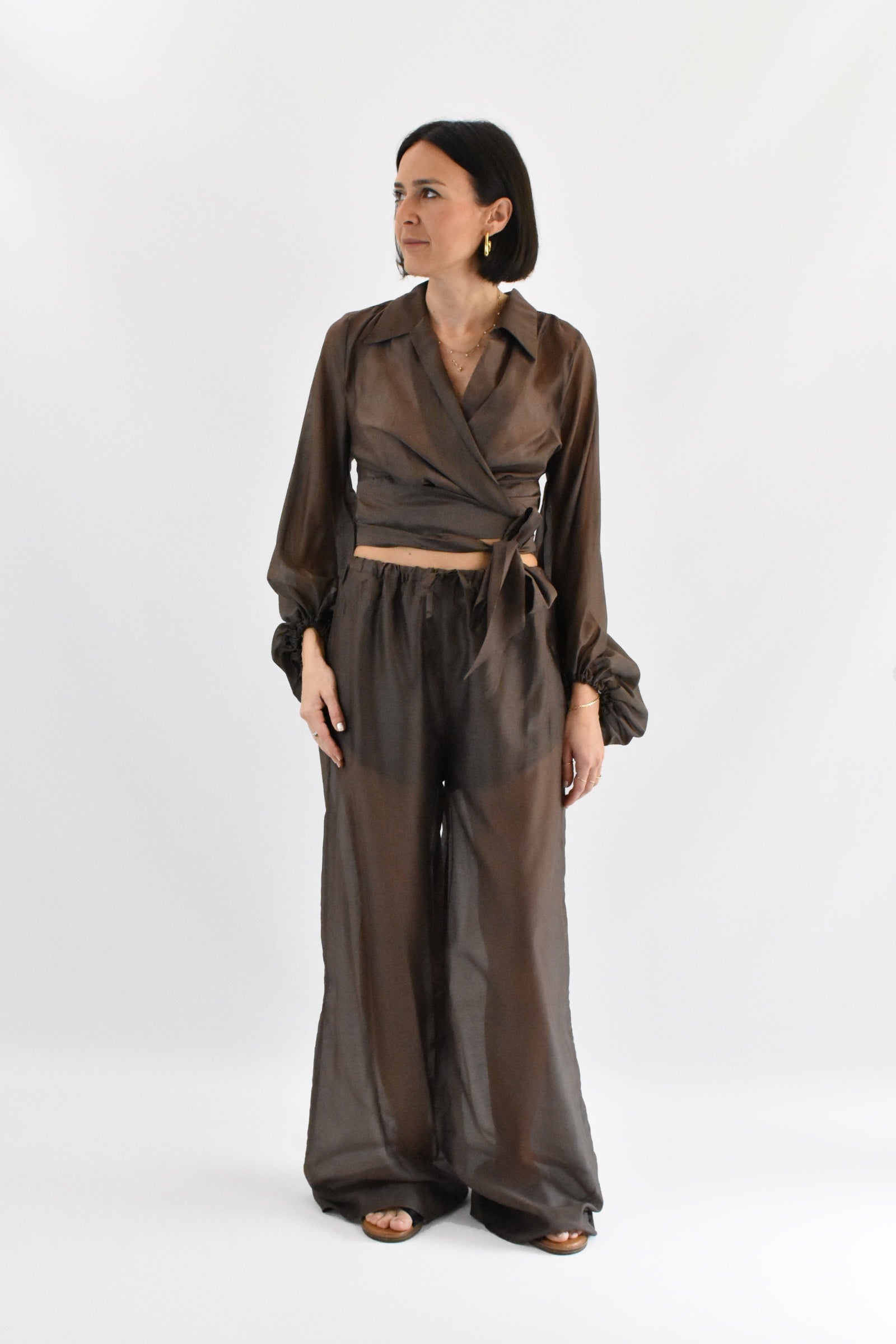 Pantalone fluido con coulisse