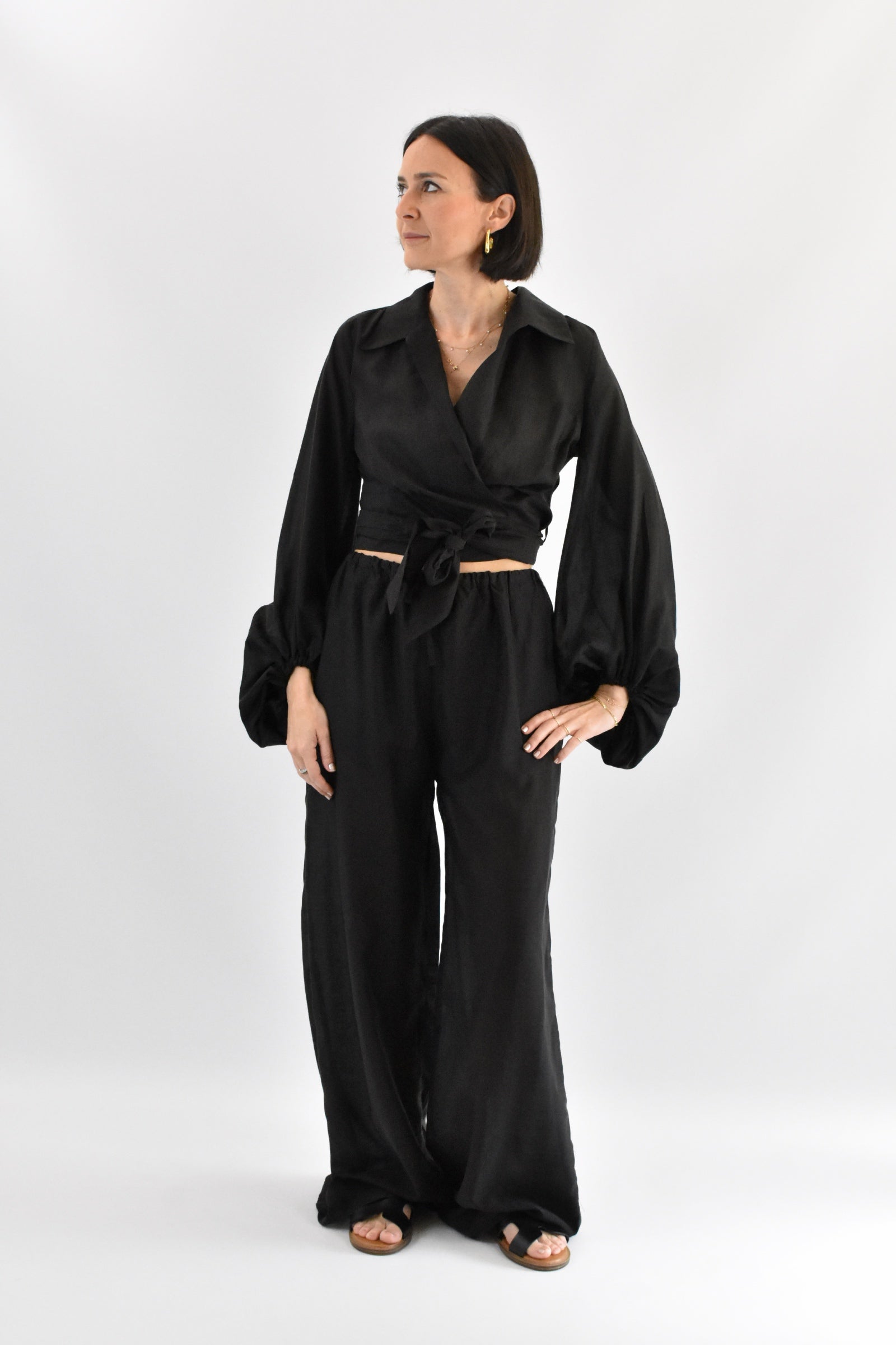 Pantalone fluido con coulisse