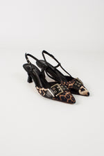 Slingback punta animalier