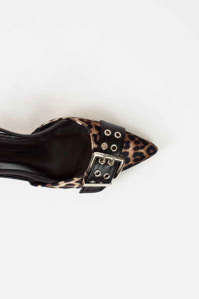 Slingback punta animalier